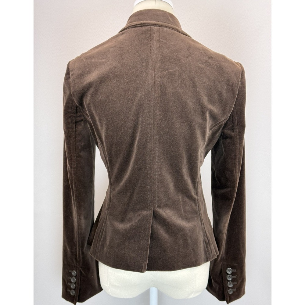 Express Design Women' Brown Velvet Blazer Jacket Two Button Size 6 - Picture 5 of 7